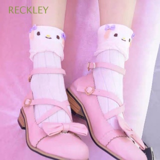reckley moda coreano tobillo calcetines transpirables hosiery mujeres calcetines de algodón lolita lindo streetwear gatito gato algodón perro conejo/multicolor