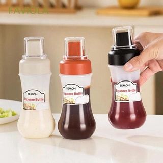 FAVIOLA 5-hole Condiment Bottles olive oil Sauce Dispenser Squeeze Bottle hot sauces mustard Squirt mayo 350ml ketchup Squirt bottle/Multicolor