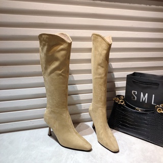 Dongdaemun same style but knee high boots women 2021 new pointed suede stiletto high heel western cowboy boots