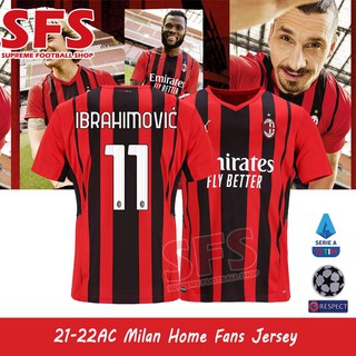SFS Top Quality 21-22 AC Milan Home Soccer Football Jersey Tshirt Men Fans Version
