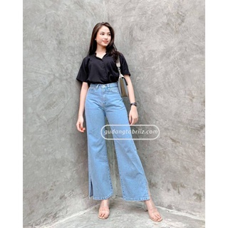 Premium cintura alta Culottes Jeans para mujer