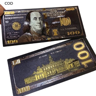 [cod] lámina de oro negro antiguo usd 100 moneda dólares conmemorativos billetes decoración caliente (6)