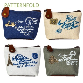 patternfold 4pcs hot monedero retro llavero mini cartera lindo lona bolso de embrague clásico mini moneda bolsa