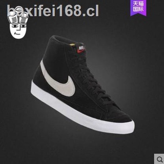 [listo stock] Nike Blazer Mid '77 gamuza hombres y mujeres zapatillas de deporte retro deportes casual zapatos negro (3)
