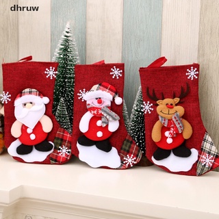 dhruw 1pcs navidad media santa caramelo bolsa de regalo calcetín árbol de navidad adornos colgantes cl