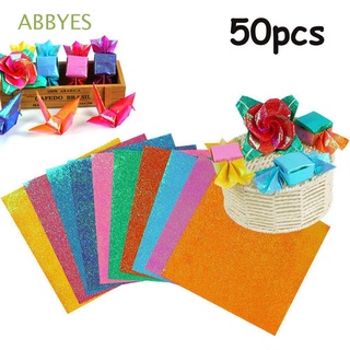 ABBYES Colorful Glitter Paper Solid Color Craft Decoration Origami Shining DIY Single Side Square Handmade Folding Scrapbooking