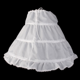 [New Arrivals] Flower Girl Children 3 Hoop Underskirt Kid Wedding Crinoline Petticoat 2-14Y