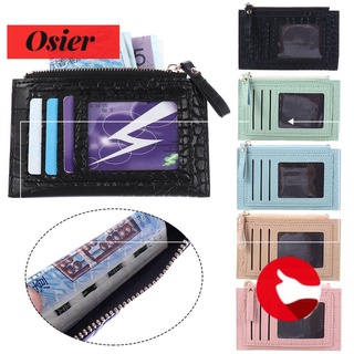 Osier Business monedero Multi-tarjeta Bit tarjetero cartera con cremallera bolsillo monedero tarjeta caso Unisex cuero PU/Multicolor