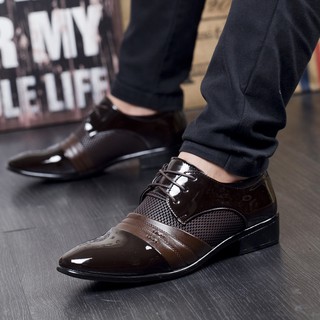 Tamaño (38 ~ 48) vestido de los hombres zapatos de cuero Formal zapatos de negocios Casual zapatos de banquete de cuero puntiagudo zapatos Casual zapatos de oficina