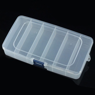 kit de arte de uñas transparente compartimento artesanal rectangular estuche de almacenamiento de plástico