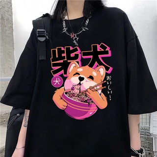 HONEYPEACH Catana Cool Verano Suelto Camiseta Casual Manga Corta Gato Impresión Anime