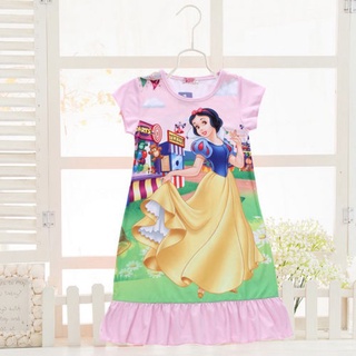 Niños niñas Disney de dibujos animados princesa ropa de dormir pijama ropa de dormir vestido de verano (4)