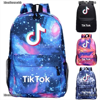 [Idealhousehb] Tik Tok Starry Sky Backpack Student Backpack Teenager Boy Girl Laptop Backpack