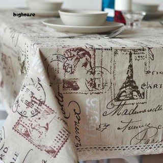 Bighouse_Vintage Tower Eiffel - mantel de tela de lino de algodón (1)