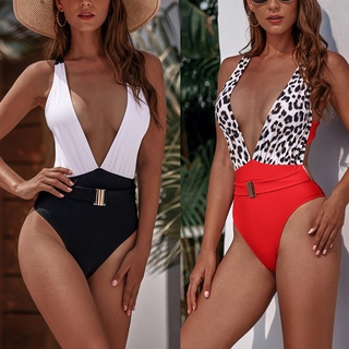 neiyiya mujeres leopardo v-cuello sexy mono push-up playa bikini de una pieza trajes de baño shein (1)