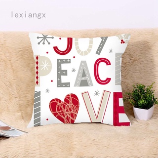 Lexiangx - funda de almohada cuadrada con estampado de ciervos navideños de doble cara, decoración del hogar (45 cm x 45 cm)