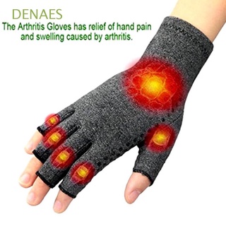 denaes 1 par de guantes unisex sin dedos anti artritis guantes alivio del dolor salud curar articulaciones terapia de compresión anti reumatoide cuidado óseo magnético