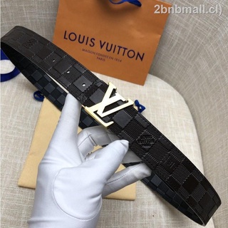 LV ✺ ✣ Correa De Cuero casual A Cuadros Clásico Louis Vuitton Nuevo Cinturón Para Hombre