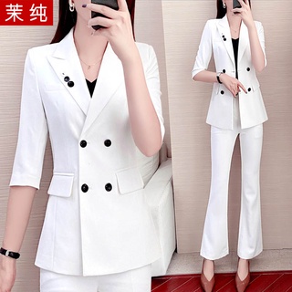 Business suit women's new style white casual suit temperament goddess style workplace formal suit overalls
