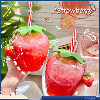 bologna taza de agua en forma de fresa multifuncional pp leche jugo de fruta botella de beber para el hogar (1)