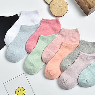 calcetines cortos de tobillo de verano cómodos de las mujeres calcetines de color caramelo dulce calcetines invisibles antideslizante corte bajo niñas casual algodón