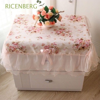 ricenberg moda decoración mantel rectangular mesa cubierta rosa flor pastoral cubierta a prueba de polvo mesita de noche 75*80cm encaje manteles/multicolor