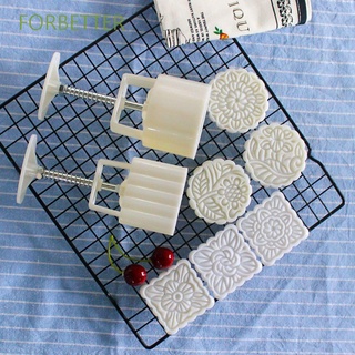Forbetter 6 pzs/Set de prensa para galletas/molde de plástico para tartas de luna/Festival 3D DIY Mooncake/decoración hecha a mano