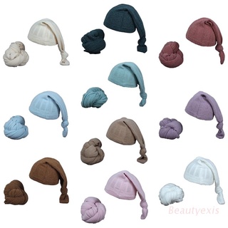 exis 2 piezas de accesorios de fotografía para recién nacidos bebé recibir manta+beanie gorra conjunto de bebés durmiendo envolver envoltura turbante sombrero