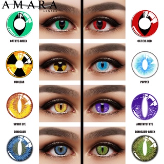 amara 1 par de lentes de contacto coloridos para ojos halloween cosplay cosméticos maquillaje uso anual