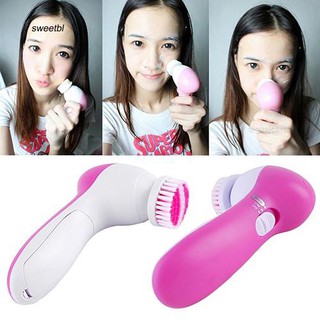5 en 1 multifunción eléctrica limpiador facial limpiador cepillo masajeador herramienta (6)