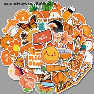 (extensivey Exploitation.br) 50 pzs stickers naranjas Para patineta/Laptop/equipaje/Guitarra/coche