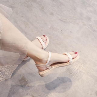 Nuevo verano todo-partido moda red celebridad estilo de hadas con falda de fondo suave antideslizante plana romana sandalias femeninas