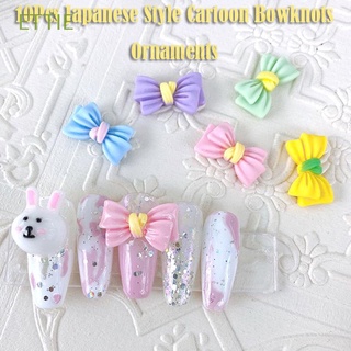 CHARMS ettie de dibujos animados de uñas joyería encantos arco de uñas joyería diy uñas arte decoraciones estilo japonés lindo 10pcs accesorios de manicura bowknots adornos