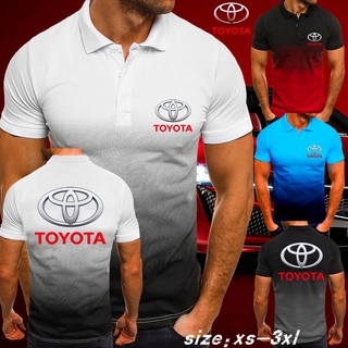 Nuevo Toyota coche Logo moda hombres gradiente 3D puntos impresión Polo camisas de manga corta negocios Casual camiseta