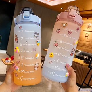 2000ml 2000ML gran capacidad botella de beber deportes Fitness botellas de agua al aire libre portátil hervidor soleado