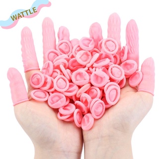 Wat 100/300PCS Natural antiestático látex uñas arte herramienta antideslizante y dedos Protector guantes cunas/Multicolor