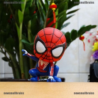 Newsmallbrains 8cm Spiderman figuras de dibujos animados Anime Marvel héroe modelo lindo niño juguetes niños NSB