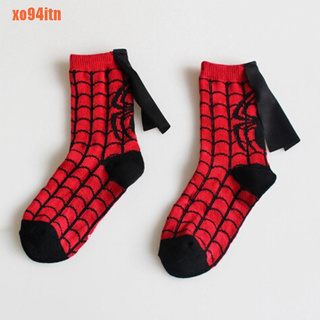 [XOITN]calcetines para niños capa superman spiderman niños niñas cosplay calcetines deportivos (2)