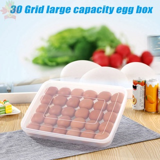 30 rejilla de huevo caja de gran capacidad apilable huevo contenedor de alimentos caja de almacenamiento para refrigerador