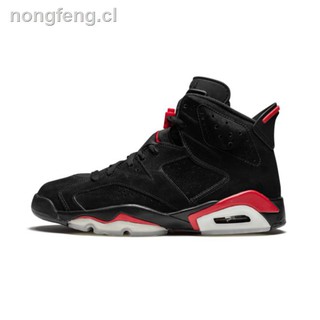 ◑Air Jordan 6 Retro BlackVarsity Red 384664-061 Sports Basketball Shoes