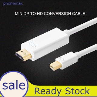 phonemax cable de conexión de 1,8 m de alta definición plug play abs mini dp a hdmi compatible con cable convertidor para apple