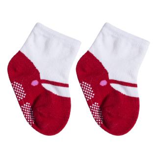 calcetines antideslizantes para bebé, 1 par, color negro/rosa/rojo (6)