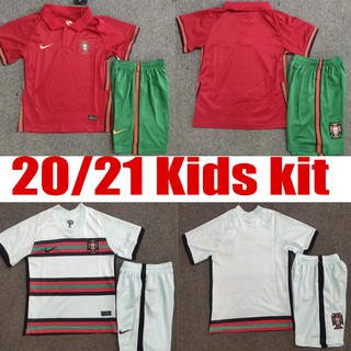 2020 copa de europa portugal home jersey niños fútbol jersi uniforme de fútbol tops+pantalones cortos conjunto