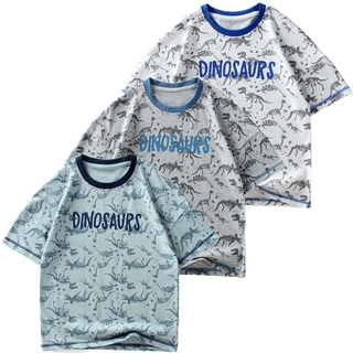 2021 niños dinosaurio impreso manga corta t-shirt niños de dibujos animados top niños verano moda ropa