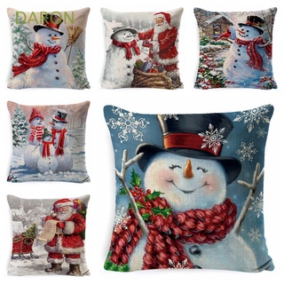 Daron impreso fundas de cojín de ciervo hogar sofá decoración funda de almohada Santa Claus árbol de navidad muñeco de nieve 45x45cm sofá feliz navidad decoraciones