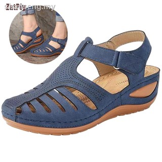 [aZATY] Mujeres sandalias ortopédicas cómodo cerrado dedo del pie mulas verano zapatillas planas zapatos nuevos PPO (1)
