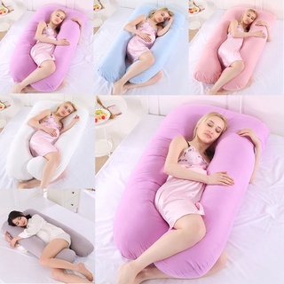 Funda de algodón completa en forma de U almohada de maternidad mujeres embarazadas ropa de cama lateral