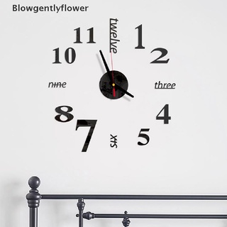 Blowgentlyflower Moderno DIY 3D Grande Reloj De Pared Espejo Superficie Pegatina Hogar Oficina Habitación Decoración B BGF