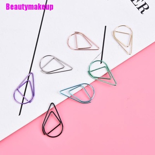 [Beautymakeup] 50 piezas de Metal en forma de gota Clips de papel Kawaii lindo marcador Clip papelería