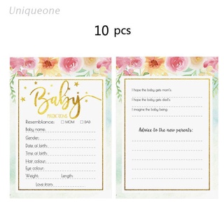UNI Baby Predictions and Advice Cards (Pack of 10) - Baby Shower Games Ideas for Boy or Girl- Party Activities Supplies